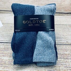 Gold Toe Harrington Cotton‎ Crew Socks 6 Pair Moisture Control [Size 6-12.5] NEW